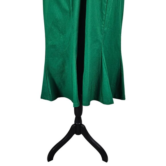 MUXXN Womens Vintage 1950s Midi Crew Neck Bodycon Dress Green Size XXL Stunning - Picture 13 of 13